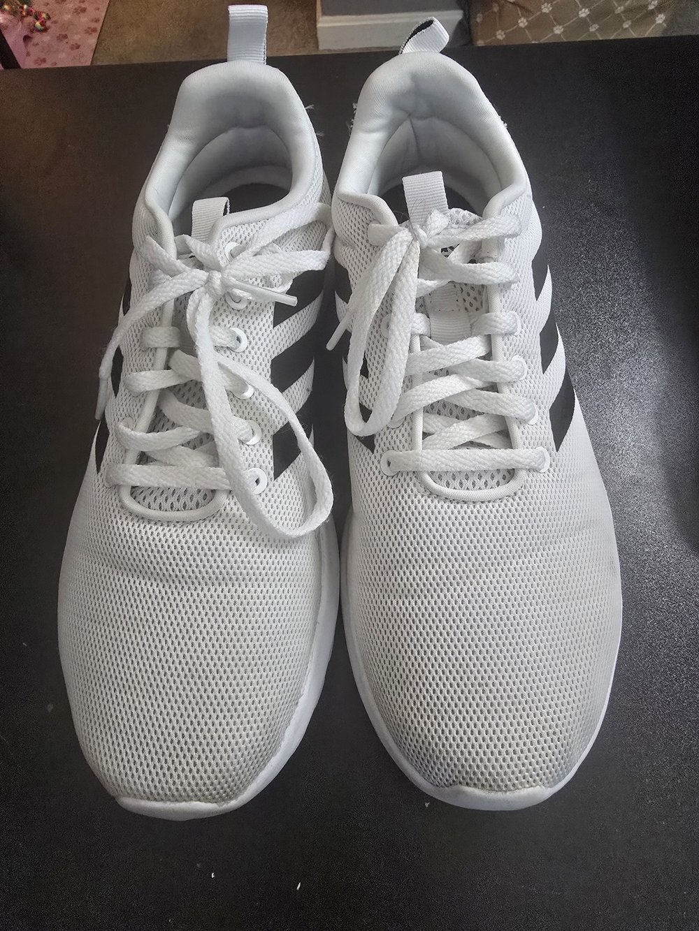 Womens Athletic Sneakers - White with Black Accents